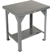 StrongHold Stationary Workbench W/ Square Tubular Leg, Steel Square Edge, 30"W x 24"D, Gray