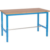 Global Industrial™ 60x36 Ajustable Height Workbench Square Tube Leg, Shop Top Square Edge Blue