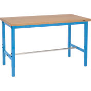 Global Industrial™ 60x30 Ajustable Height Workbench Square Tube Leg, Shop Top Safety Edge Blue