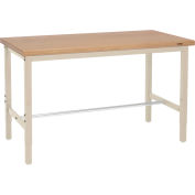 Global Industrial™ 72x36 Ajustable Height Workbench Square Tube Leg - Shop Top Safety Edge Tan