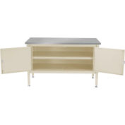 Global Industrial 60 x 30 Security Cabinet Bench - Stainless Square Edge
