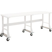Global Industrial Caster Base Set for C-Channel Open Leg 96"W x 30 & 36"D Workbench - Gray