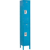Global Industrial Infinity® Double Tier 2 Door Locker, 12"Wx18"Dx36"H, Blue, Assembled