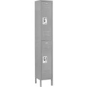 Global Industrial Infinity® Double Tier 2 Door Locker, 12"Wx15"Dx36"H, Gray, Unassembled