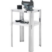 Global Industrial Adjustable Height Machine Stand, 430 Stainless Steel, 24"Wx18"Dx30-36"H