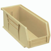 Global Industrial™ Plastic Stack & Hang Bin, 4-1/8"W x 10-7/8"D x 4"H, Beige - Pkg Qty 12
