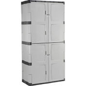 Rubbermaid® Plastic Storage Cabinet With Full Double Doors, 36"W x 18"D x 72"H