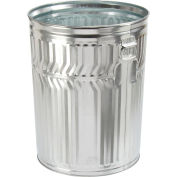 Witt Industries Commercial Duty Outdoor Galvanized Steel Corrosion Resistant Trash Can,32 Gal,Silver