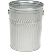 Witt Industries Heavy Duty Outdoor Galvanized Steel Corrosion Resistant Trash Can, 32 Gal, Argent