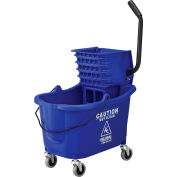 Global Industrial™ Mop Bucket And Wringer Combo 38 Qt., Side Press, Bleu