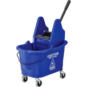 Global Industrial™ Mop Bucket And Wringer Combo 38 Qt., Down Press, Bleu