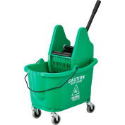 Global Industrial Mop Bucket And Wringer Combo 38 Qt., Down Press, Green