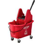 Global Industrial™ Mop Bucket And Wringer Combo 38 Qt., Down Press, Rouge