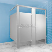 Stainless Steel Bathroom Partition Complete 2 In-Corner Compartment 72" Wide