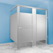 Cloison de salle de bain en acier inoxydable complète 2 à coin-compartiment 72" large