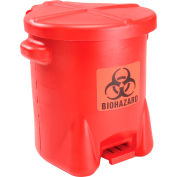 Eagle 14 Gallon Sécurité Poly Biohazardous Waste Can, Rouge - 947BIO