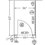 Polymère complet dans le coin-compartiment 36" de large - gris