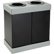 Safco® Recycling Center For Multiple Recyclables, 56 Gallon, Black/Gray