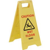 Global Industrial™ Floor Sign 2 Sided - Caution Wet Floor