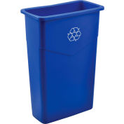 Global Industrial Slim Trash Container, Recycling Blue, 23 Gallon