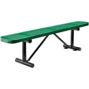 Global Industrial™ 6' Banc plat extérieur en acier, métal perforé, vert