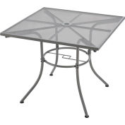 Interion® 36" Square Outdoor Café Table, Steel Mesh, Gray