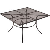 Interion® 48" Square Outdoor Café Table, Steel Mesh, Black