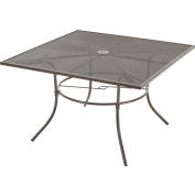 Interion® 48" Square Outdoor Café Table, Steel Mesh, Bronze