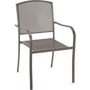 Interion® Outdoor Café Stacking Fauteuil, Maille d’acier, Bronze, 2 Pack