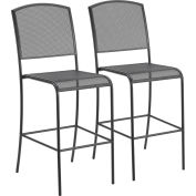 Tabouret de bar extérieur Interion®, maille d’acier, noir, 2 Pack