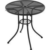 Interion® 30" Round Outdoor Cafe Table, Steel Mesh, Black