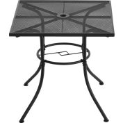 Interion® 30" Square Outdoor Cafe Table, Steel Mesh, Black