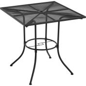 Interion® 36" Square Outdoor Counter Height Table, Steel Mesh, Black