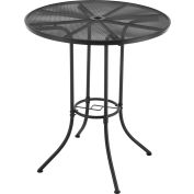 Interion® 36" Round Outdoor Bar Table, Steel Mesh, Black