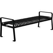 Global Industrial™ 6' Banc de parc à lattes d’acier extérieur, sans dos, noir