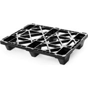 Palette de pont ouverte mi-taille nestable, plastique, 4 voies, 31-1/2 « x23-1/2 », capuchon dynamique de 5500 lb, noir