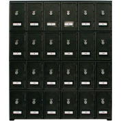 United Visual Products 4-Tier 24 Door Locker avec serrures combinées, 22 » L x 16"P x 26"H, Blk, assemblé