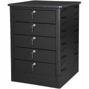 Datum TekStak Laptop Storage Locker with Laminate Top, 5 Bays, Key Lock, Black