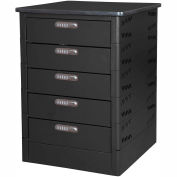 Datum TekStak Laptop Storage Locker with Laminate Top, 5 Bays, Electronic Lock, Black