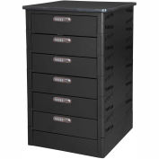Datum TekStak Laptop Storage Locker with Laminate Top, 6 Bays, Electronic Lock, Black