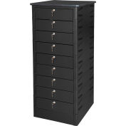 Datum TekStak Laptop Storage Locker with Laminate Top, 9 Bays, Key Lock, Black