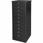Datum TekStak Laptop Storage Locker with Laminate Top, 10 Bays, Key Lock, Black