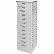 Datum TekStak Laptop Storage Locker with Laminate Top, 12 Bays, Electronic Lock, Light Gray