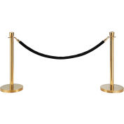 Global Industrial™ Black Velour Rope 59" With Ends For Portable Gold Post