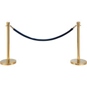 Global Industrial™ Blue Velour Rope 59" With Ends For Portable Gold Post