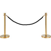 Global Industrial™ Black Vinyl Braided Rope 59" With Ends For Portable Gold Post