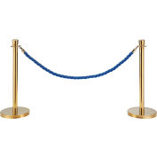 Global Industrial™ Blue Vinyl Braided Rope 59" With Ends For Portable Gold Post