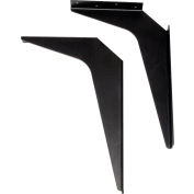 Global Industrial Wall Mount Brackets For 20" Deep ADA Locker Bench Top, Black, Pair