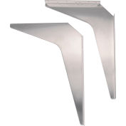Global Industrial Wall Mount Brackets For 24" Deep ADA Locker Bench Top, Stainless Steel, Pair