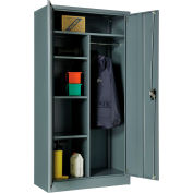 Armoire de rangement industrielle™ combinée Global, 36 po L x 18 po P x 72 po H, gris, non assemblé